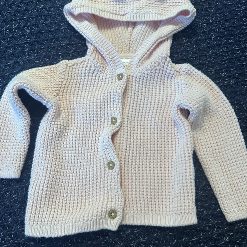 Carter’s 12M Pink Knit Hooded Cardigan w/ Bear Ears